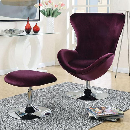 Eloise Purple Accent Chair w/ Ottoman image