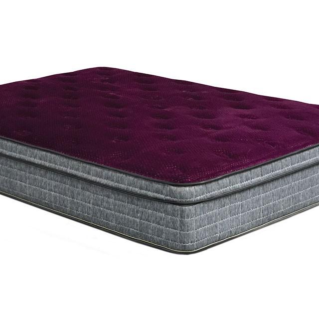 Purple/Grey 13" Euro Pillow Top Mattress Non-Flip, Full image