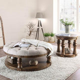 Mika Antique Oak Coffee Table w/ Cushion Top - Furniture World