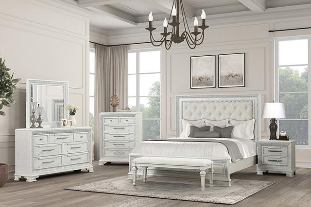 Stella Mia 4 Pc 5 Pc Queen Bedroom Set White - Furniture World