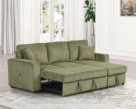 Yves Sectional Green - Furniture World