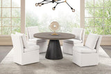 Broager 5 Pc Dining Table Set (Light Gray Swivel Chairs)