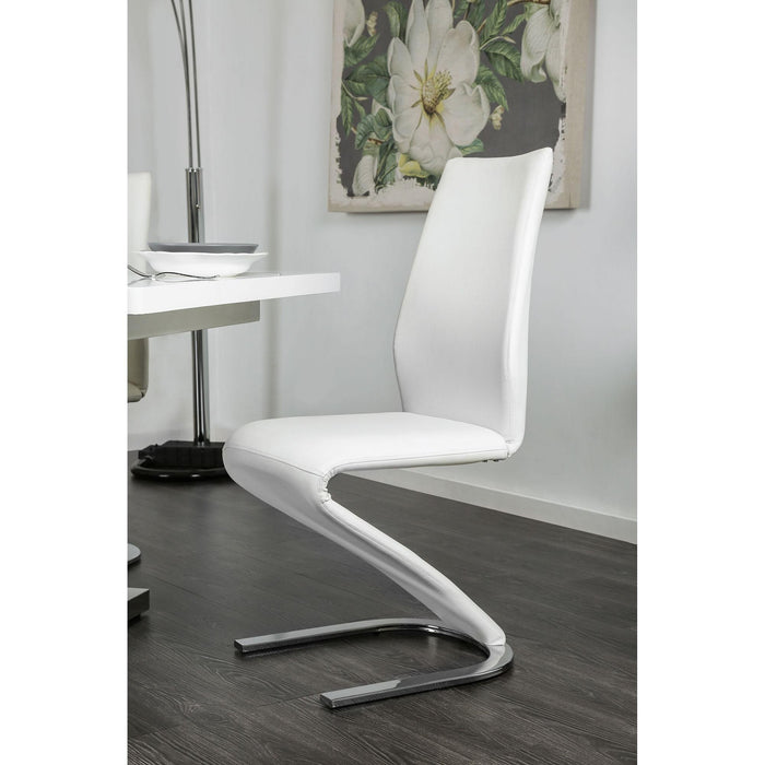 Midvale White/Chrome Side Chair (2/CTN) - Furniture World