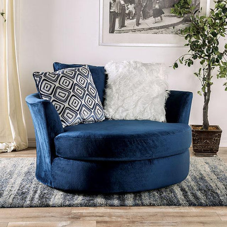 WALDPORT Swivel Chair, Navy - Furniture World