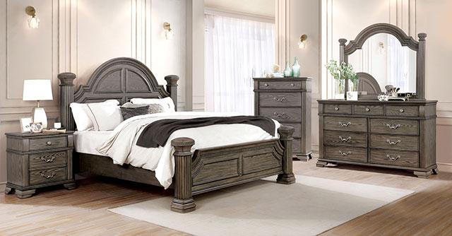 Pamphilos 4 & 5 Piece Queen Bedroom Set Gray & White - Furniture World