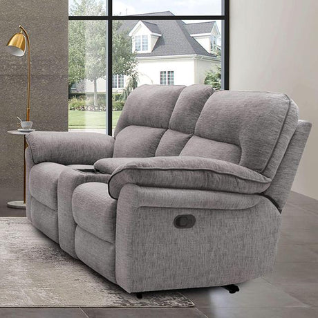 JOSIAS Loveseat, Light Gray Fabric - Furniture World
