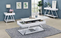 TITUS End Table, White/Chrome - Furniture World