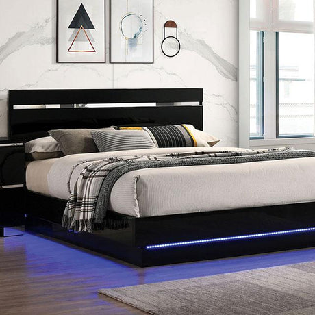 Erlach Bed Black & White - Furniture World