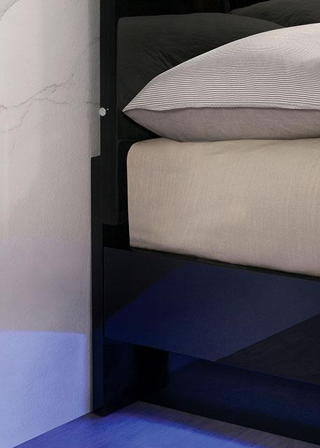 Erlach Bed Black & White - Furniture World