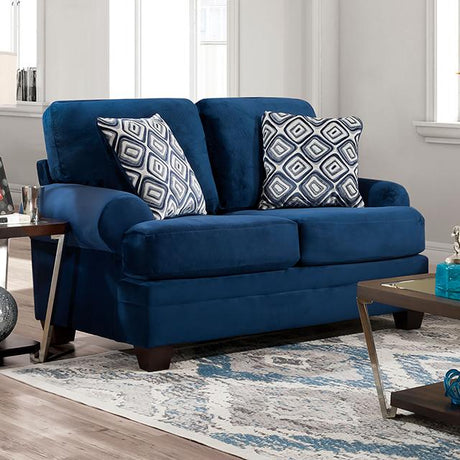 WALDSTONE Loveseat, Navy - Furniture World