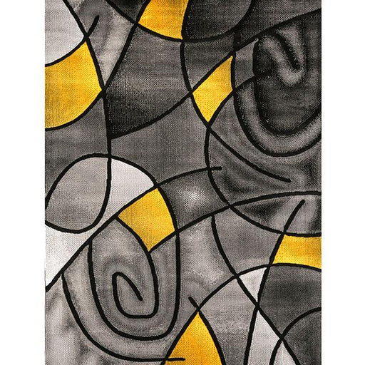 Sivas Charcoal Yellow 8' X 10' Area Rug - Furniture World