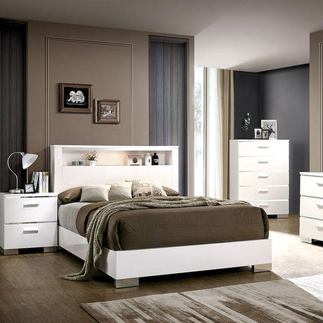 Carlie Bed White & Black - Furniture World