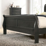 Louis Philippe E.King Bed Black, Cherry, & Gray - Furniture World