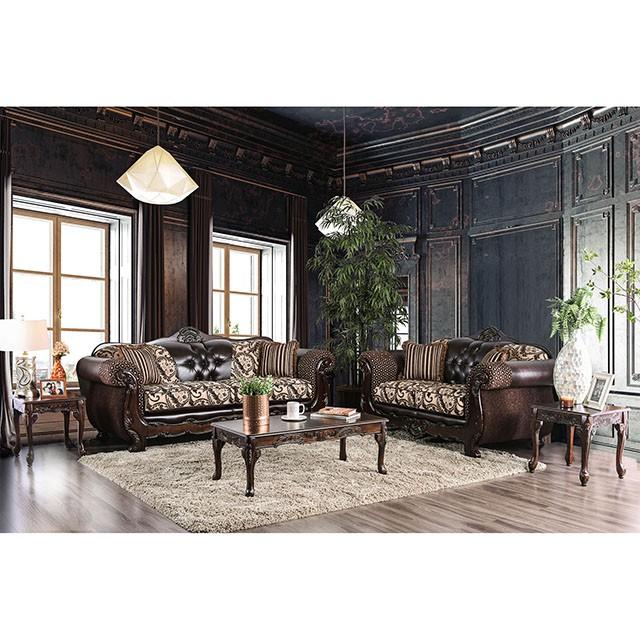 Quirino Light Brown/Dark Brown Sofa - Furniture World