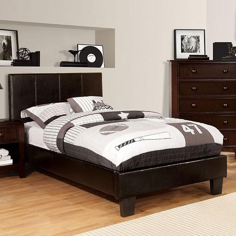 Winn Park Bed Espresso, Velvet, & White - Furniture World