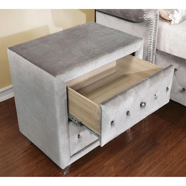 Alzir Night Stand Gray - Furniture World