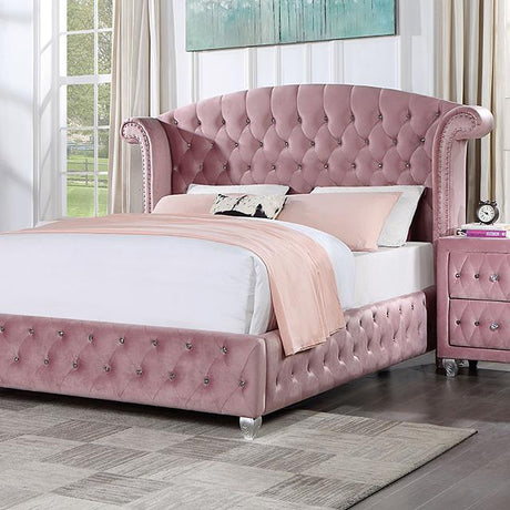 Zohar Queen & Twin Bed Black, Grey, & Pink - Furniture World