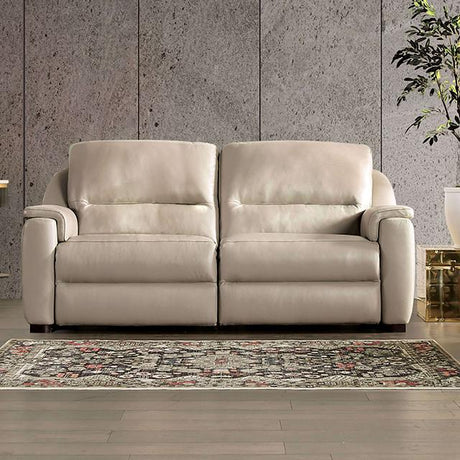 ALTAMURA Power Loveseat, Gray & Beige - Furniture World