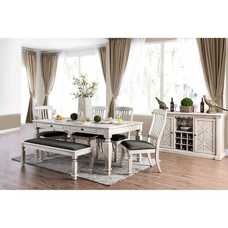 Georgia Antique White/Gray Server - Furniture World