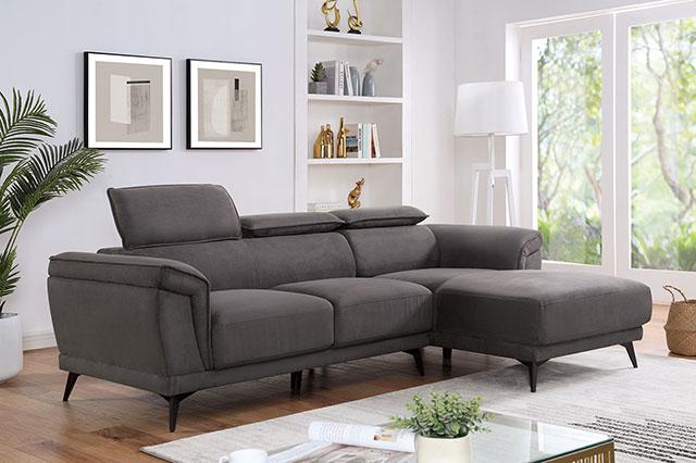 NAPANEE Sectional, Dark Gray - Furniture World