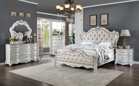 ROSALIND Night Stand, Pearl White - Furniture World