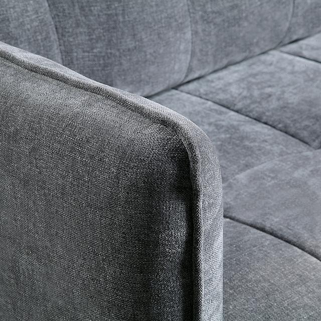 LYNDA Sofa w/ Pillows, Dark Gray - Furniture World