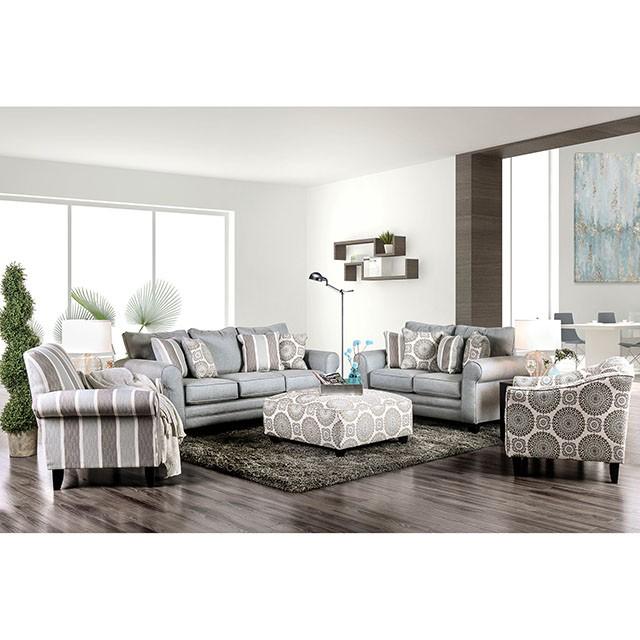 Misty Blue Gray Love Seat - Furniture World