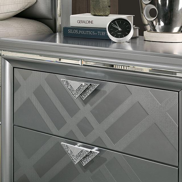 Emmeline 4 & 5 Piece Queen Bedroom Set Gray & White