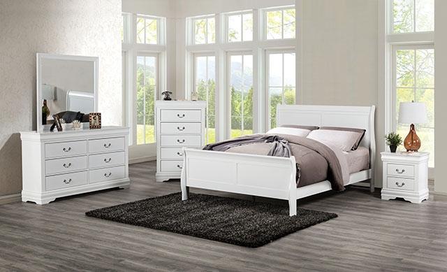 Louis Philippe Full Bed Expresso & White - Furniture World