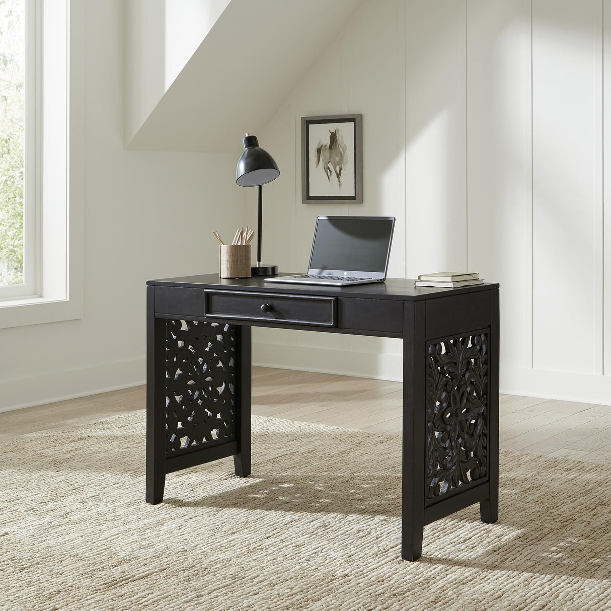 Trellis Lane Accent Writing Desk- Black - Furniture World