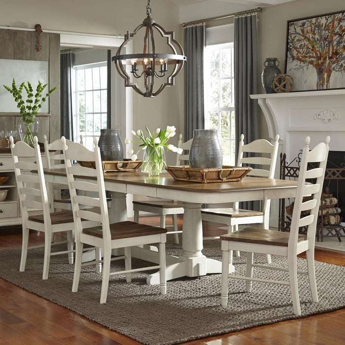 Springfield 7 Piece Double Pedestal Table Set - Furniture World