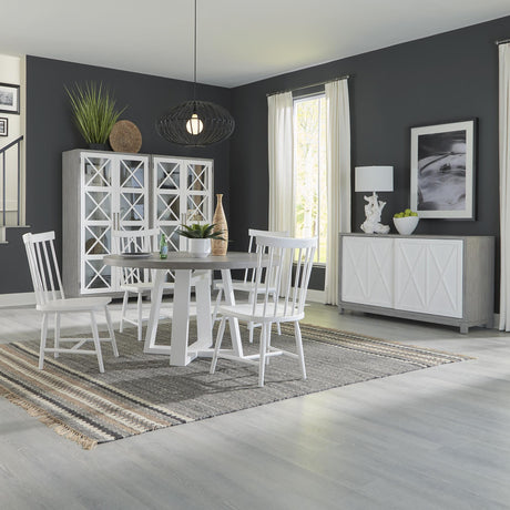 Palmetto Heights Opt 5 Piece Pedestal Table Set - Furniture World