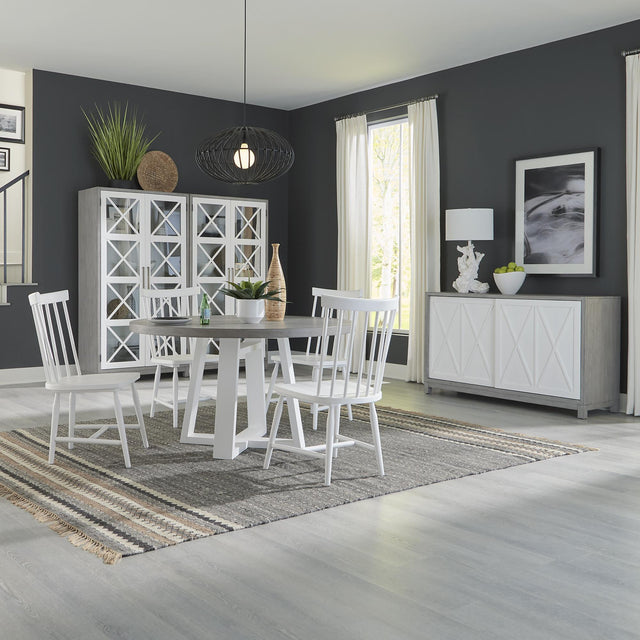 Palmetto Heights Opt 5 Piece Pedestal Table Set - Furniture World