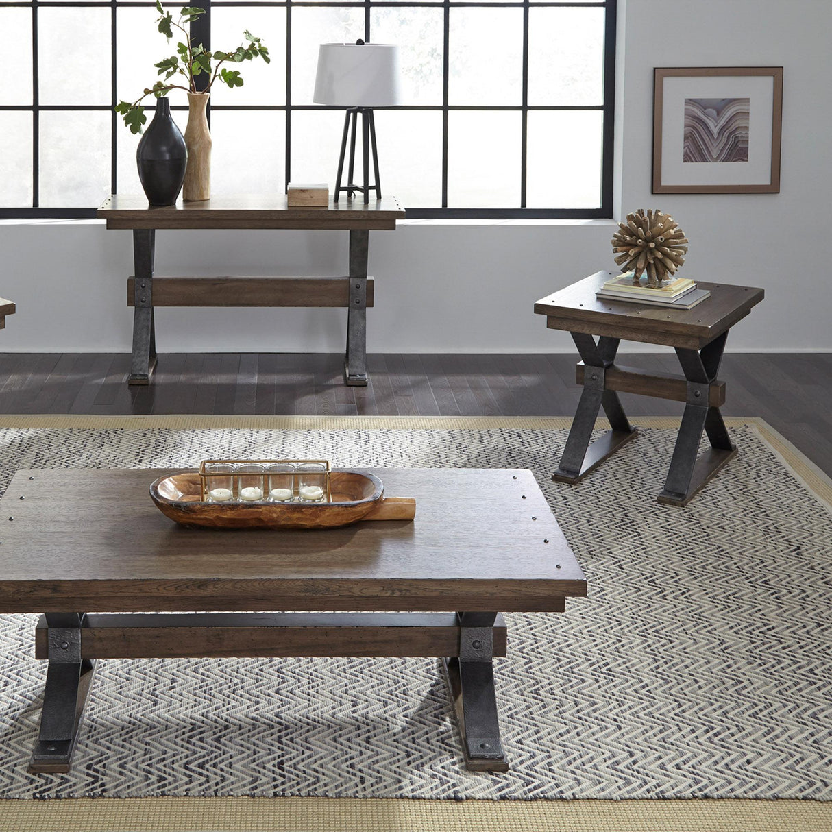 Sonoma Road 3 Piece Set (1-Cocktail 2-End Tables) - Furniture World