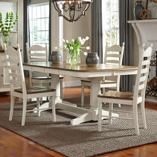 Springfield 5 Piece Double Pedestal Table Set - Furniture World