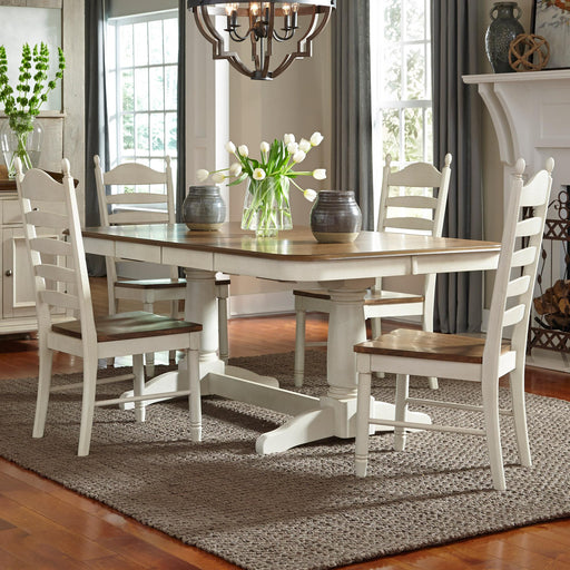 Springfield 5 Piece Double Pedestal Table Set - Furniture World