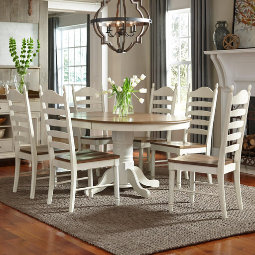 Springfield 7 Piece Pedestal Table Set - Furniture World