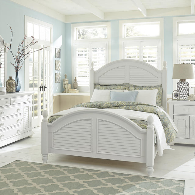 Summer House I King Poster Bed, Dresser & Mirror, Chest, Nightstand - Furniture World