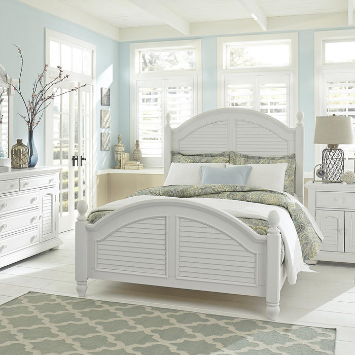 Summer House I King Poster Bed, Dresser & Mirror, Chest, Nightstand - Furniture World