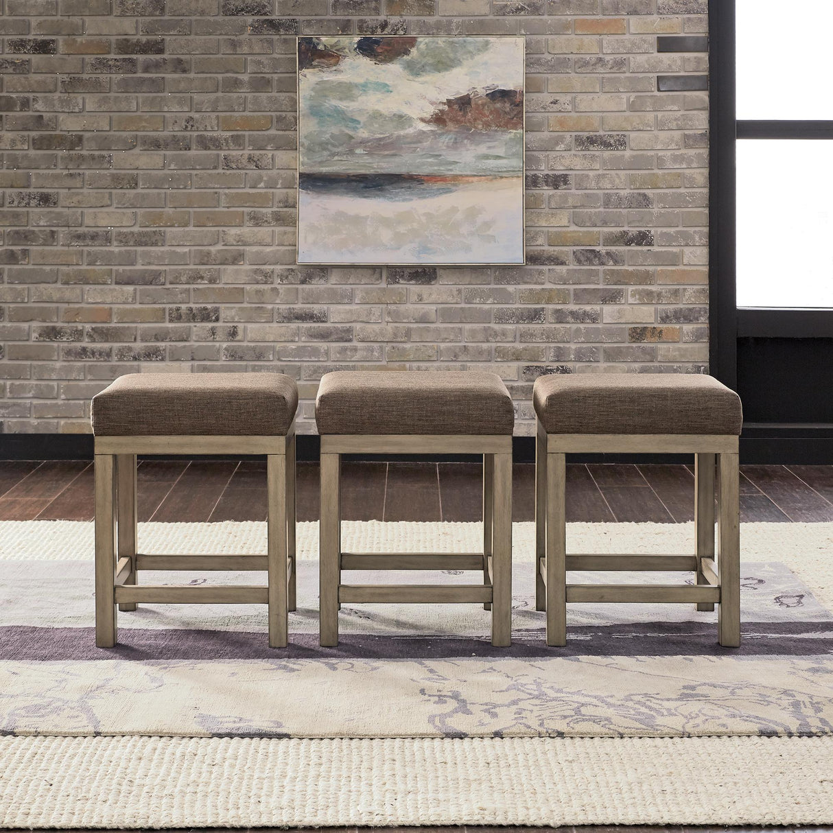 Sun Valley Uph Console Stools (3 Piece Set) - Furniture World