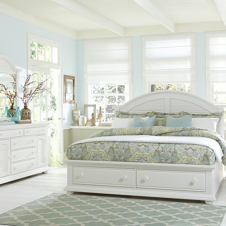 Summer House I King Storage Bed, Dresser & Mirror - Furniture World