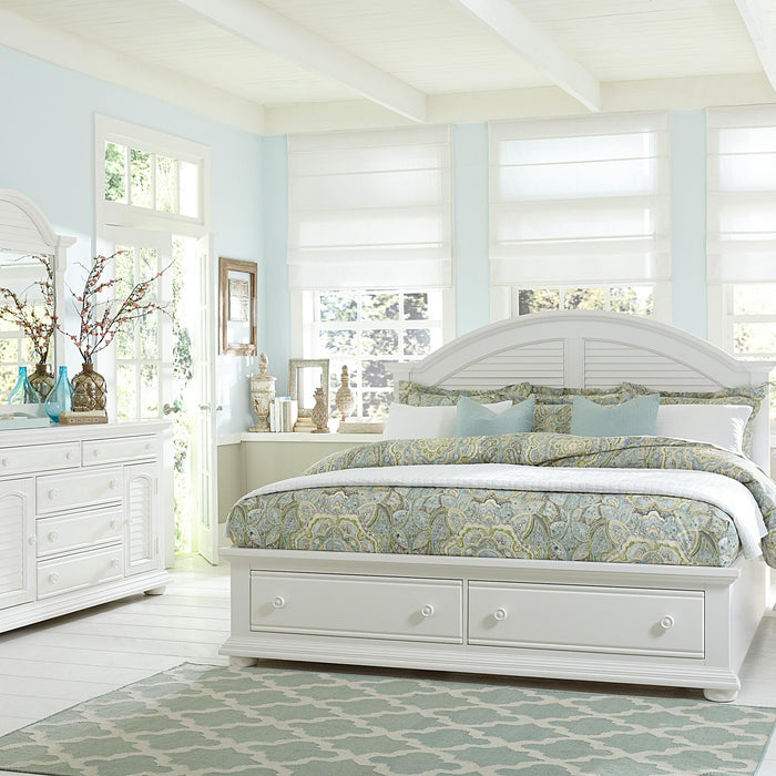 Summer House I Queen Storage Bed, Dresser & Mirror, Chest - Furniture World