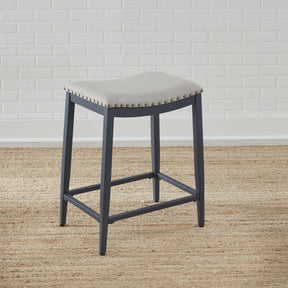 Vintage Series Backless Uph Counter Chair- Navy - Furniture World