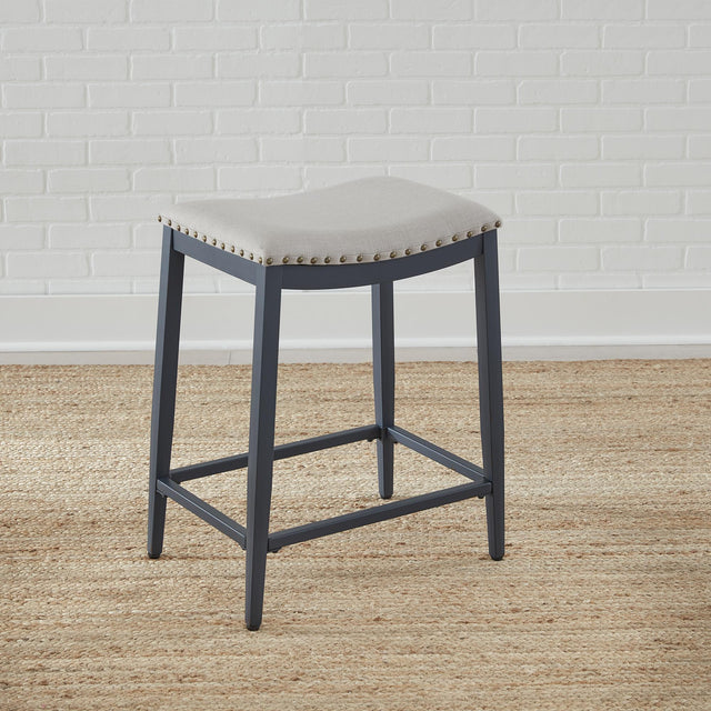Vintage Series Backless Uph Counter Chair- Navy - Furniture World