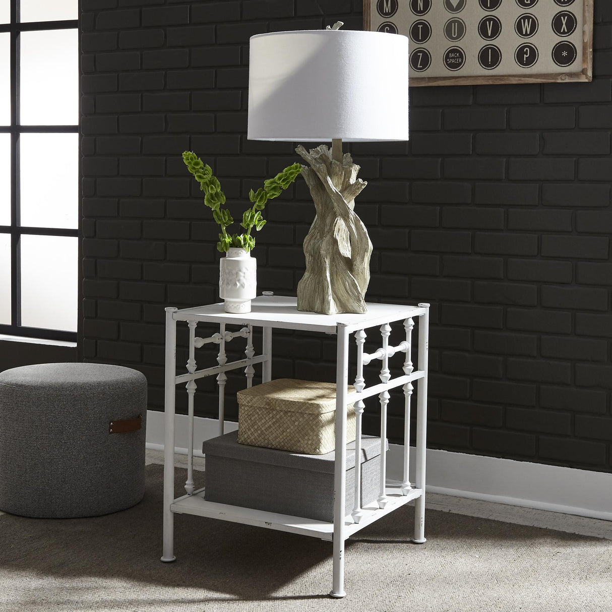 Vintage Series Open Nightstand - Antique White - Furniture World