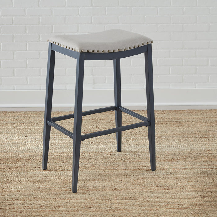 Vintage Series Backless Uph Barstool- Navy - Furniture World