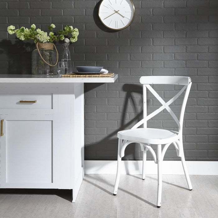 Vintage Series X Back Side Chair - Antique White - Furniture World