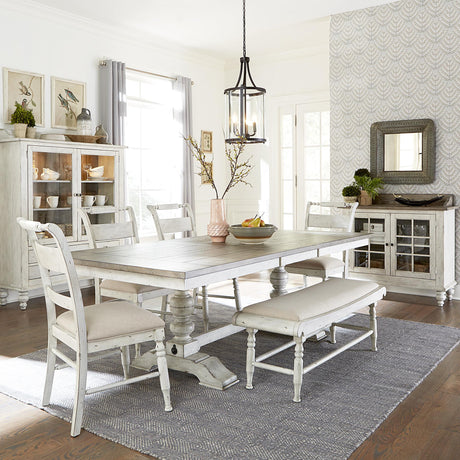 Whitney 6 Piece Trestle Table Set - Furniture World