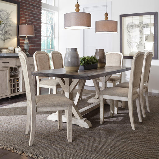 Willowrun 7 Piece Trestle Table Set - Furniture World
