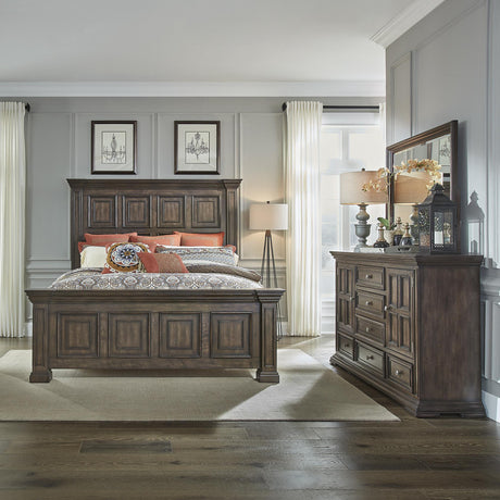 Big Valley King California Panel Bed, Dresser & Mirror - Furniture World